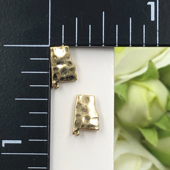 Mini Alabama State Shape Gold Stud Earrings Alabama Alabama Alabama Alabama - Picture 3 of 4